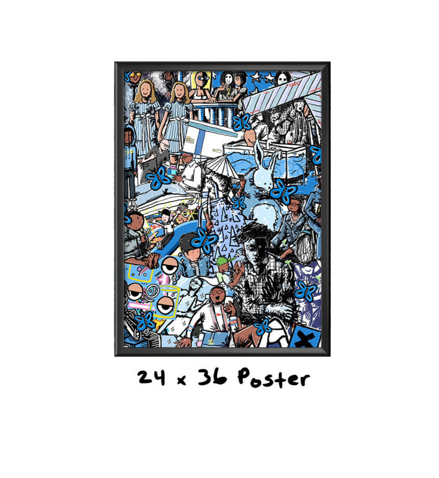 Blue Collage Poster